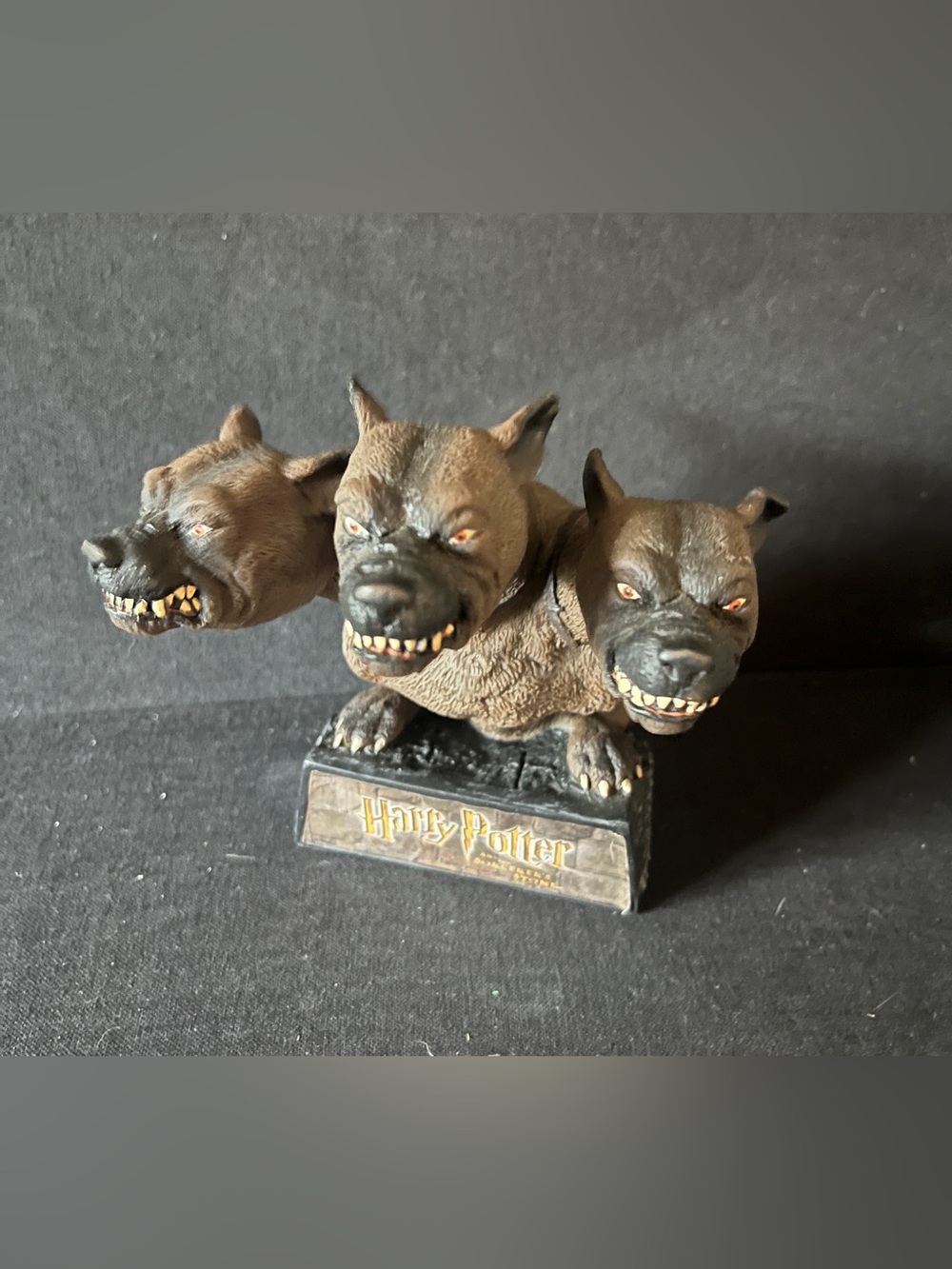 Harry Potter 3-Headed Dog Figure Fluffy with bobbly heads